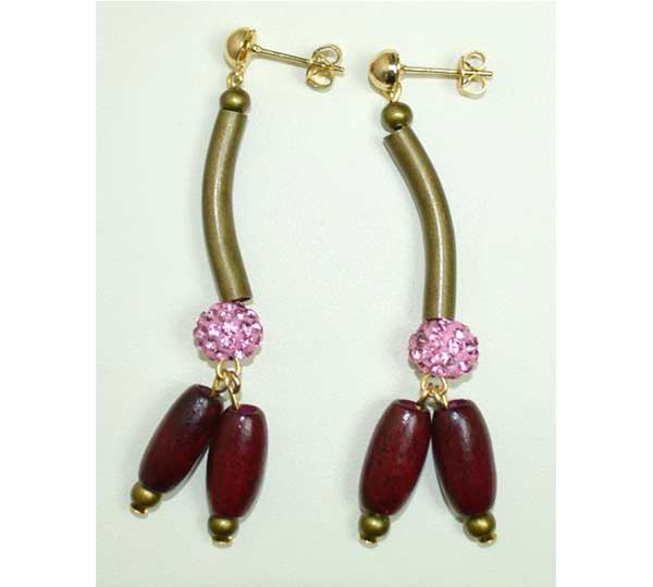 Χειροποίητα σκουλαρίκια με αλυσίδα φίδι-πλακέ.