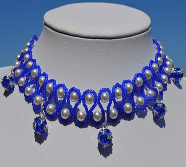 Χειροποίητο κολιέ από πέρλες Swarovski