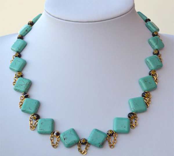 Χειροποίητο κολιέ με χάντρες millefiori