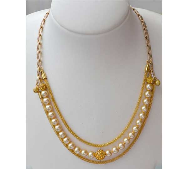 Χειροποίητο κολιέ με πέρλες Swarovski,συνθετικές χάντρες